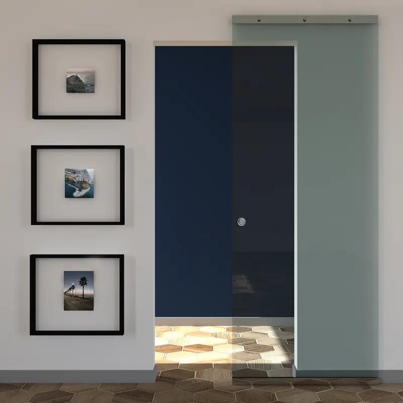 Porta Scorrevole in Vetro Esterno Muro con Binario Magical Invisibile