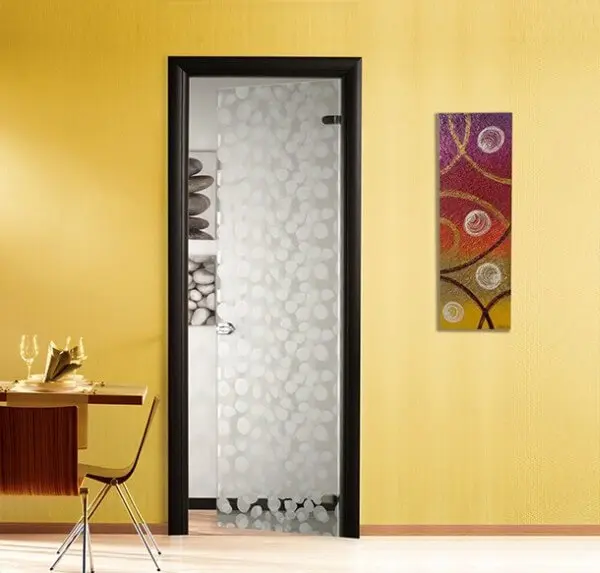 Porta Vetro Trasparente con Disegno Sabbiato