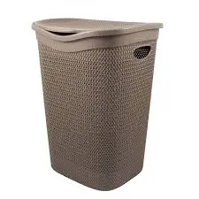 Portabiancheria Belli e Forti Intreccio Line con Coperchio Rettangolare 50LT Marrone