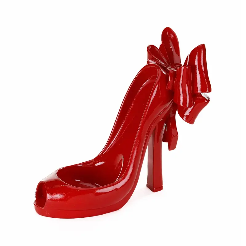 Portabottiglie a Forma di Scarpa col Tacco Rossa con Fiocco – Goodwill, 24,5cm