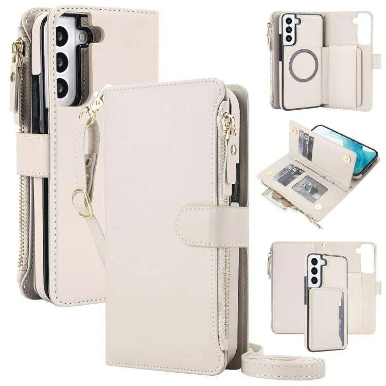 Portafoglio 2 in 1 con cerniera rimovibile e custodia magnetica per Galaxy S22+