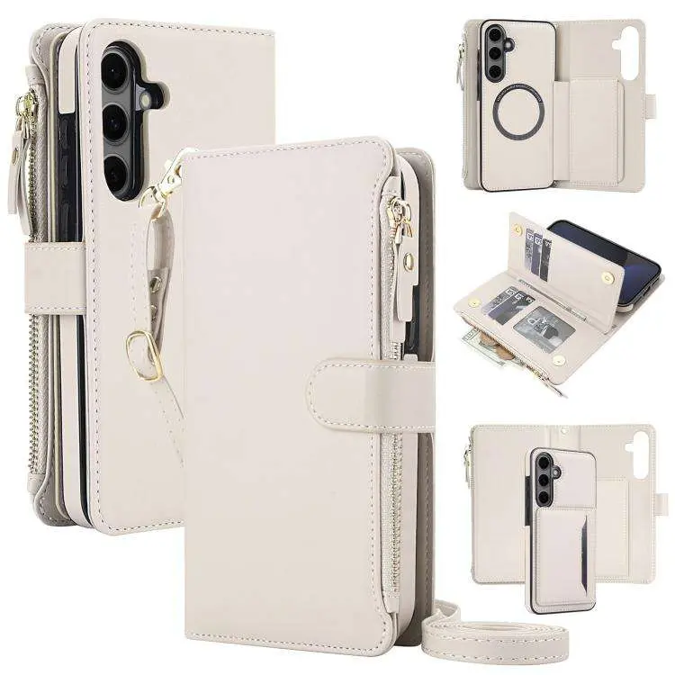 Portafoglio 2 in 1 con custodia magnetica e cerniera rimovibile per Galaxy S24