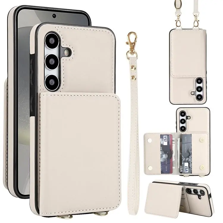 Portafoglio a tracolla con doppia fibbia, retro RFID e custodia in pelle per telefono., For Samsung Galaxy S24+ 5G, For Samsung Galaxy S24 5G, For Samsung Galaxy S23 Ultra 5G