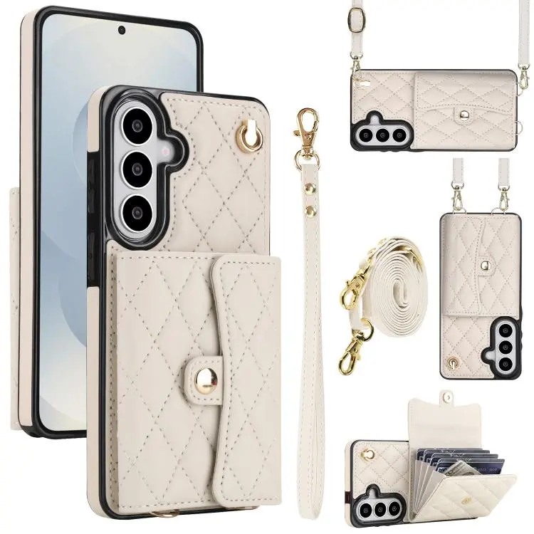 Portafoglio a tracolla romboidale orizzontale in pelle per Samsung Galaxy S26+