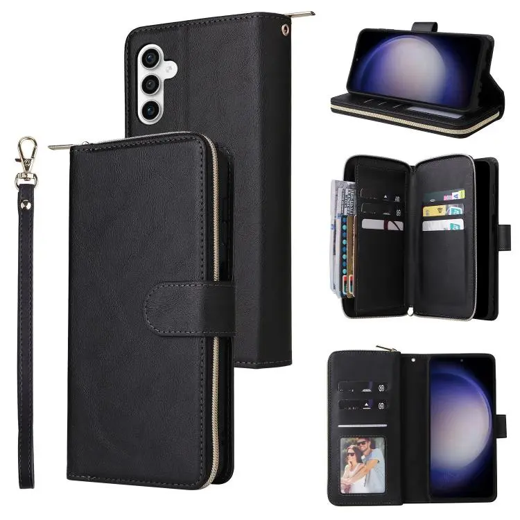 Portafoglio con cerniera e 9 scomparti per carte per Galaxy S25 FE, Edge, S25 e