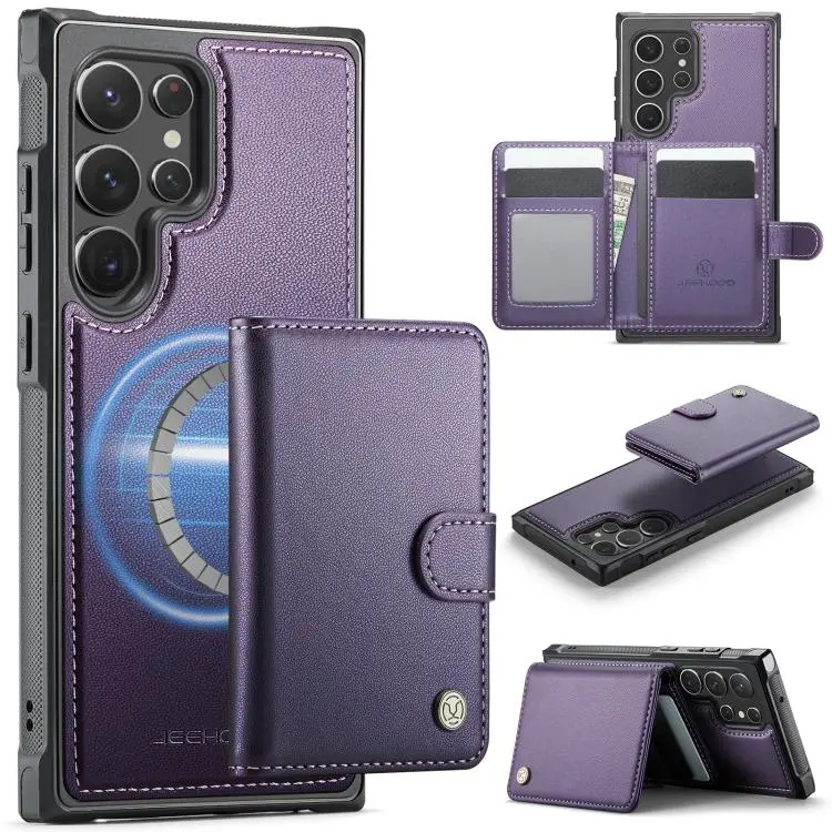 Portafoglio con fibbia in pelle con protezione magnetica MagSafe per Samsung