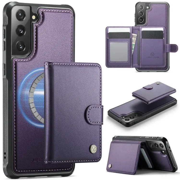 Portafoglio con fibbia in pelle con protezione MagSafe e RFID per Samsung Galaxy