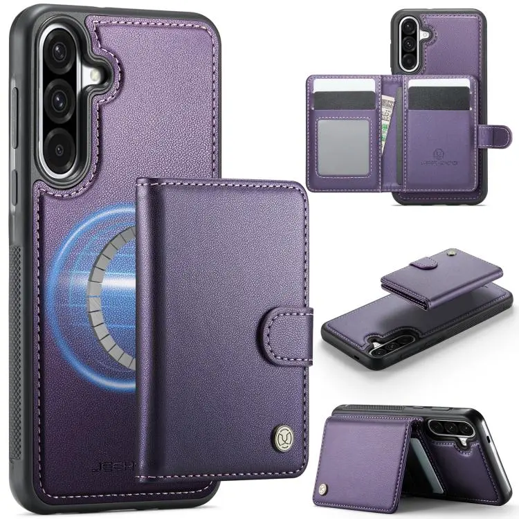 Portafoglio custodia in pelle con fibbia e protezione MagSafe per Samsung Galaxy