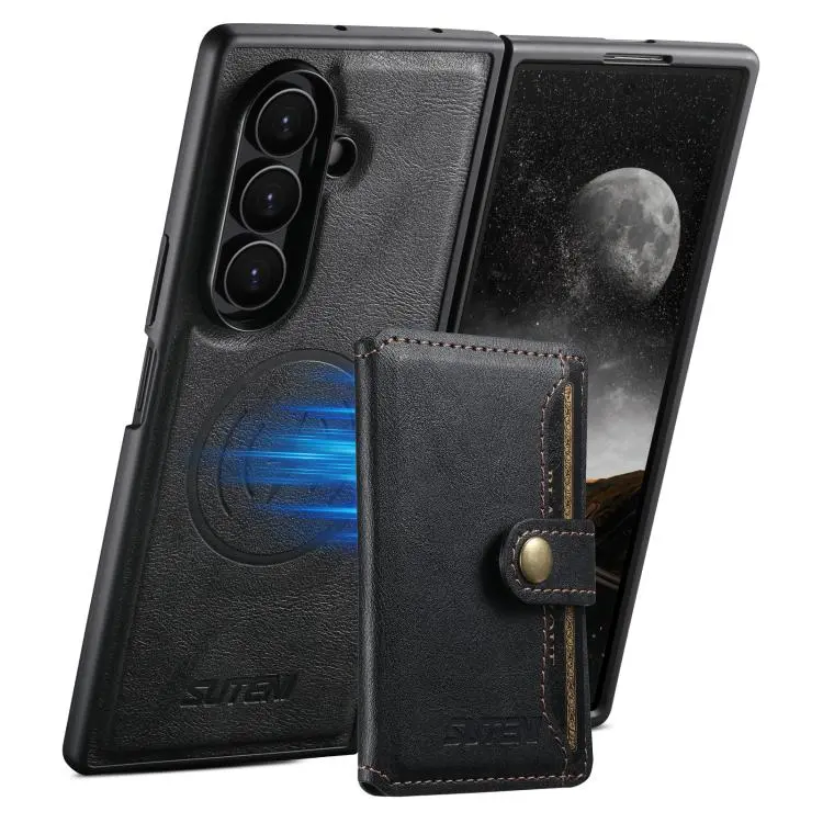 Portafoglio magnetico Suteni M4 in pelle per Galaxy Z Fold8 Ultra 5G, Fold7 5G e