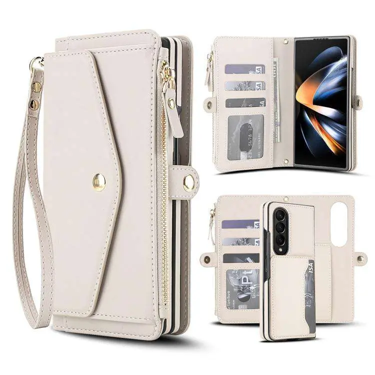 Portafoglio multifunzionale con custodia in pelle per Galaxy Z Fold3 5G