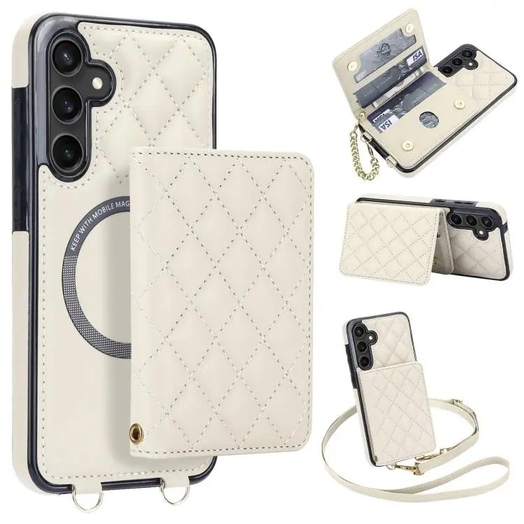 Portafoglio romboidale con custodia magnetica per Galaxy S23 FE, Ultra, S23+ e