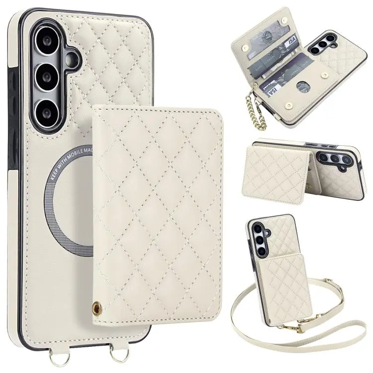 Portafoglio romboidale con custodia magnetica per Galaxy S24 FE, Ultra, S24+ e