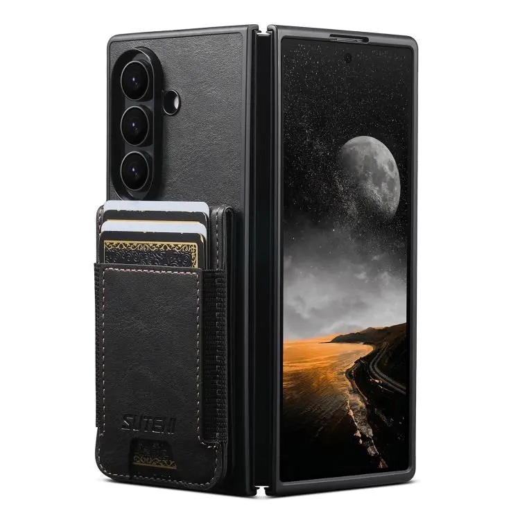 Portafoglio Suteni in pelle cerata con supporto per Galaxy Z Fold8 Ultra 5G