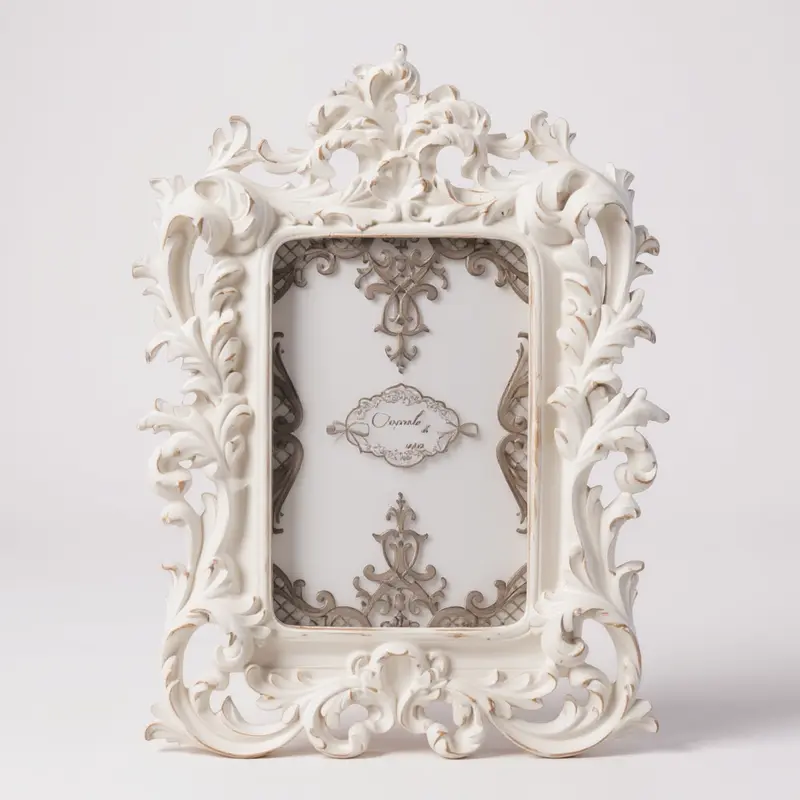 Portafoto “Deb” Bianco Decapato in Resina – Cornice Shabby Chic (10x15 e 13x18 cm)