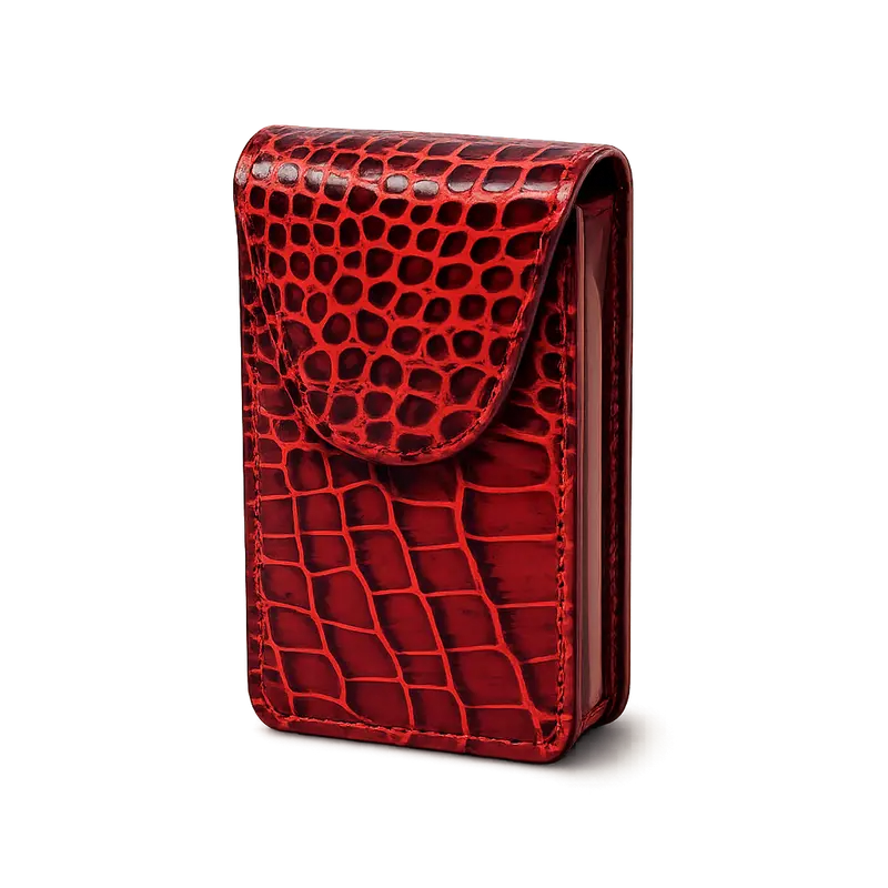 Portasigarette Effetto Coccodrillo Rosso
