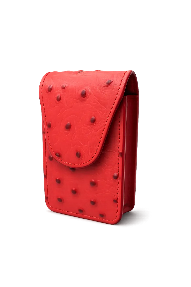 Portasigarette Effetto Struzzo Rosso