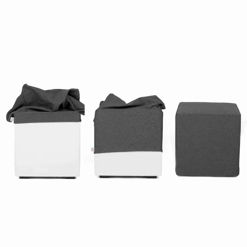 POUF COVER 40, Fodera Copri Pouf a cappuccio in Cotone Poliestere 40x40