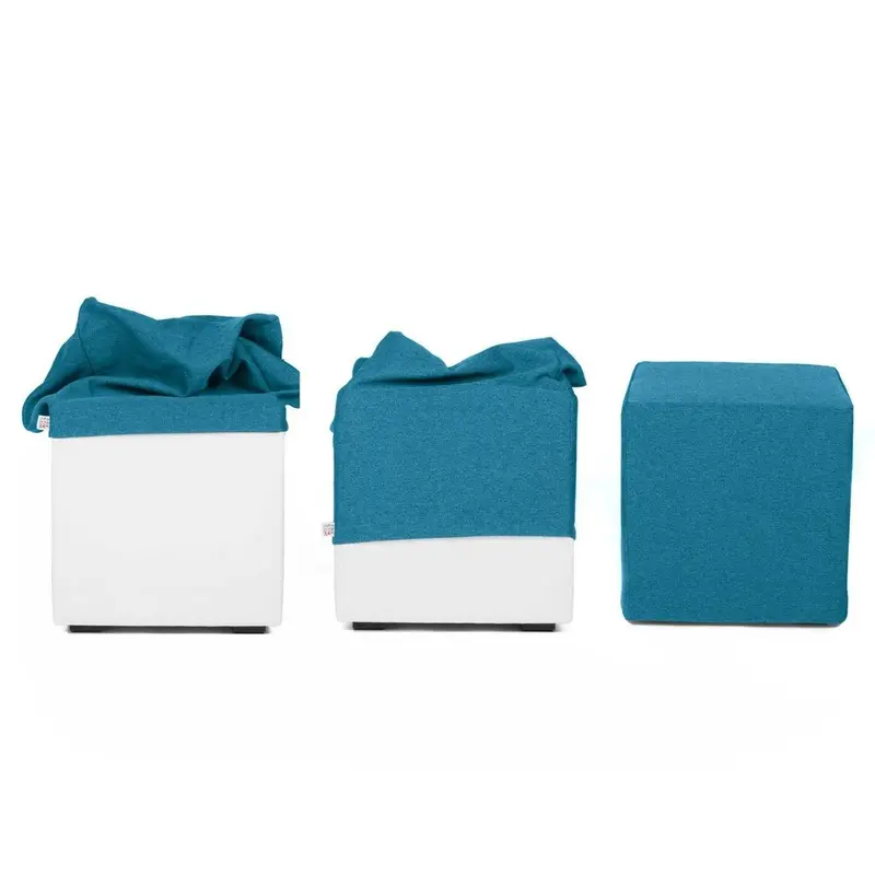 POUF COVER 45, Fodera Copri Pouf a cappuccio in Cotone Poliestere 45x45