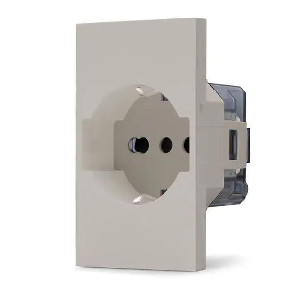 Presa 2P+T 16A bipasso Schuko sabbia linea Zen