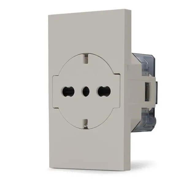Presa 2P+T 16A bipasso Schuko sabbia linea Zen