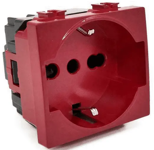 Presa schuko segnalazione linea dedicata rosso compatibile Vimar Plana