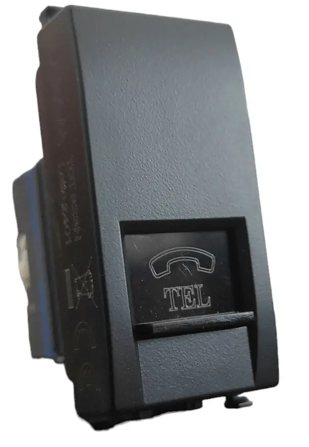Presa telefonica nera compatibile Vimar Arké