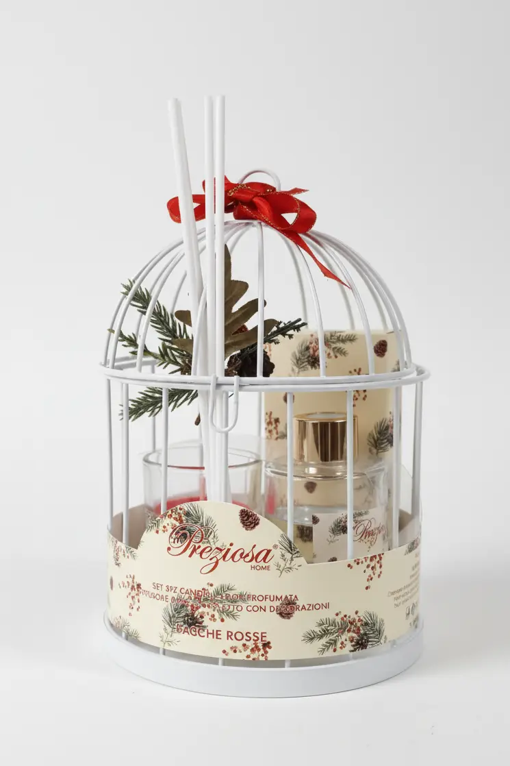 Preziosa Set Regalo Natale in Gabbia (Diffusore 80ml & Candela 50g)