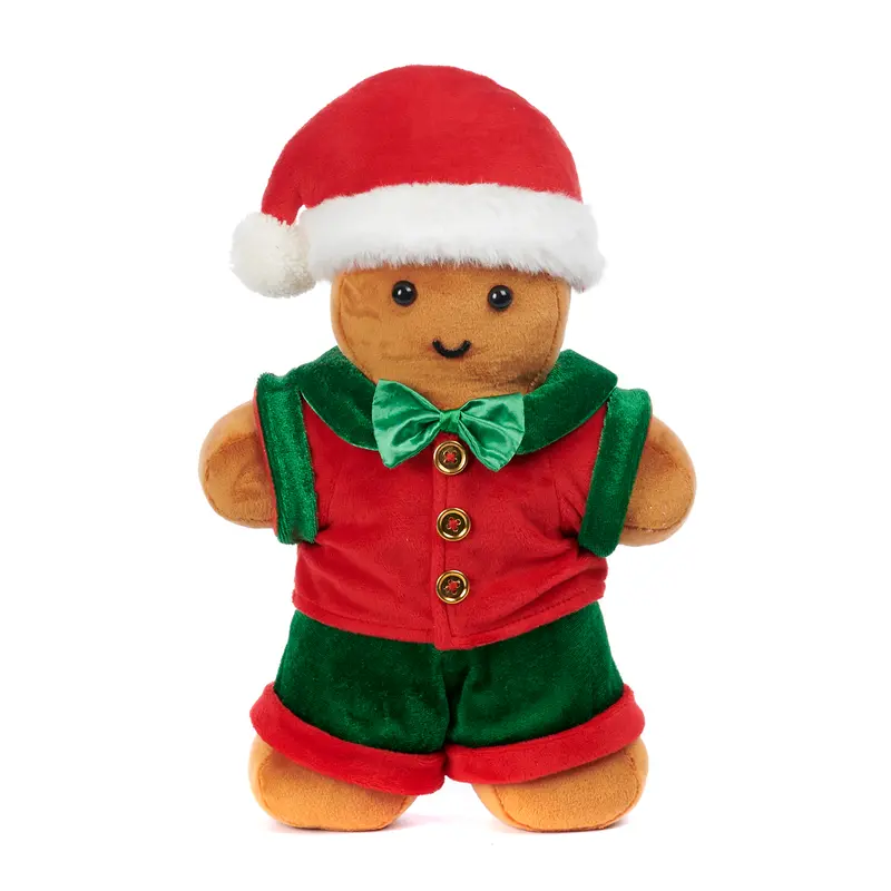 Pupazzo Natalizio Gingerbread Man in Tessuto Rosso e Verde – Goodwill, 32cm