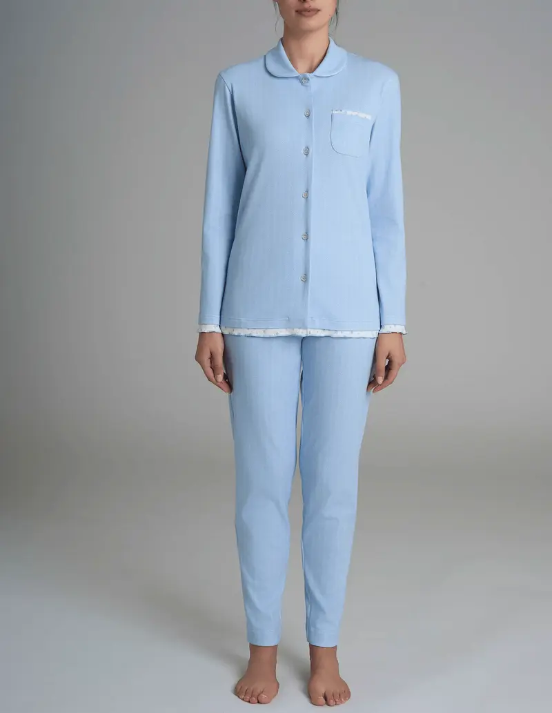 Ragno Pigiama Donna Aperto Caldo Cotone DR57N7