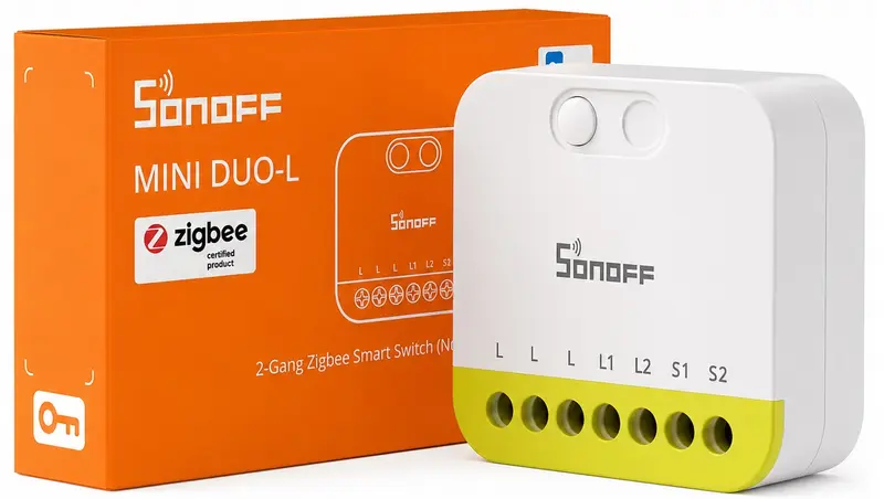 Relè smart Sonoff MINI-ZB2GS-L Zigbee 2 canali senza neutro