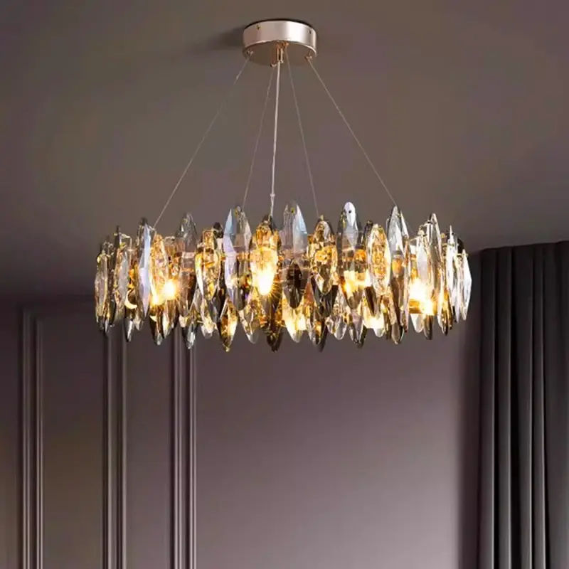 Round Crystal Living Room Chandelier