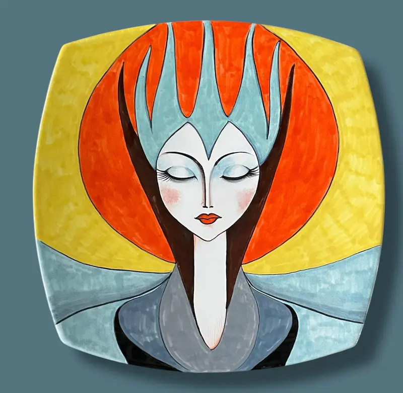 RTFK-09 | Retro-Futurism Sushi Plate | Handmade in Deruta, Italy