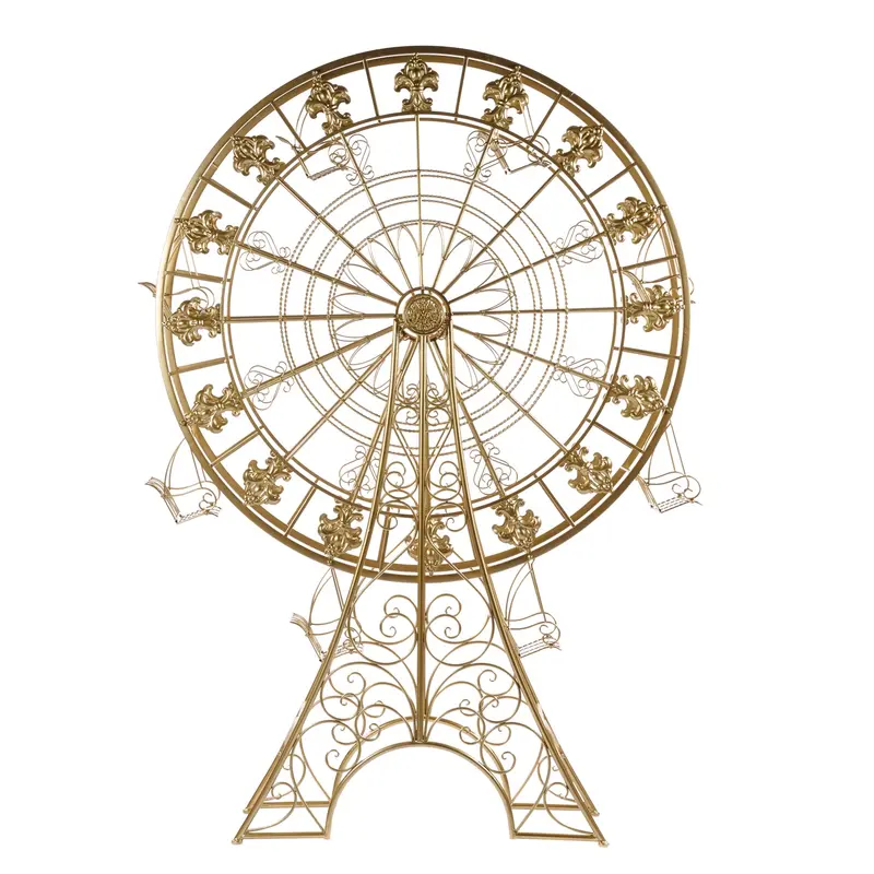 Ruota Panoramica Decorativa Natalizia in Metallo Oro con 8 Sedute – Goodwill, 222cm