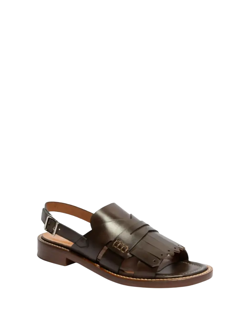 Sandalo in pelle con frange Guglielmo Rotta