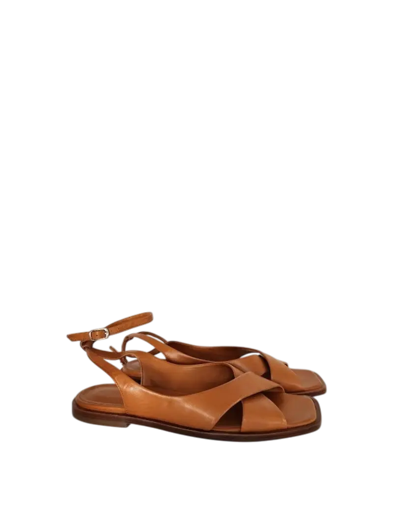 Sandalo in pelle nappa color becco d'oca Guglielmo Rotta
