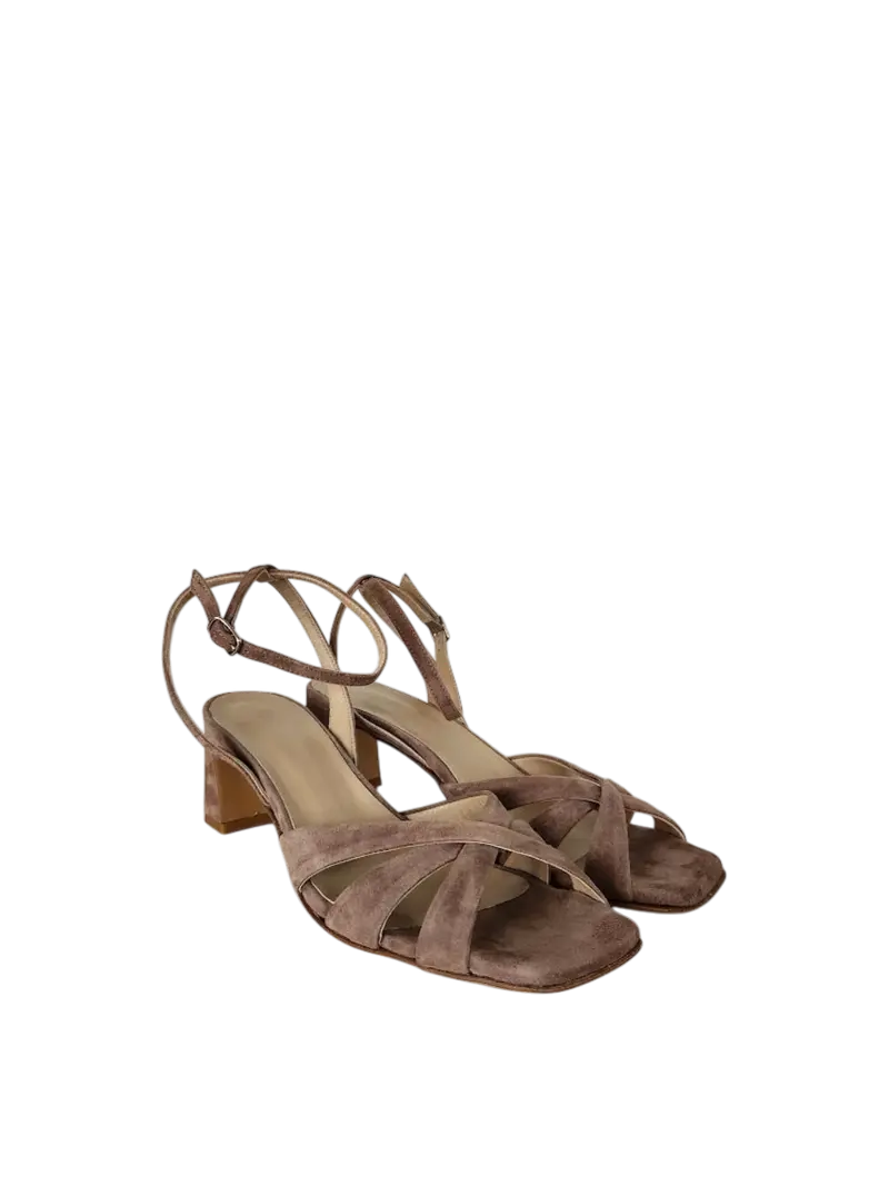 Sandalo in suede con dettaglio incrocio Guglielmo Rotta