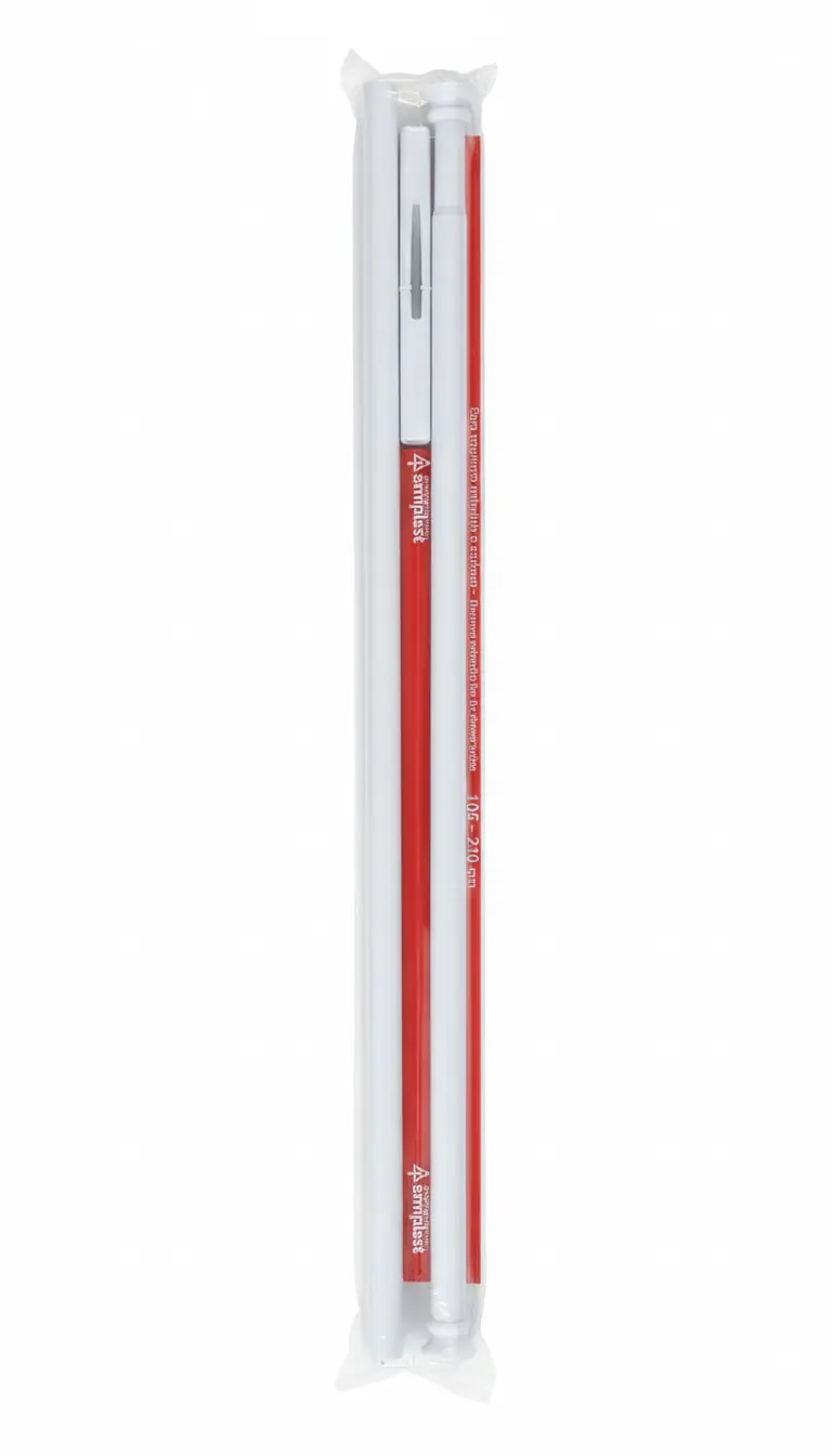 Saniplast Tubo Reggitenda Estensibile 105-240 cm – Alluminio Bianco – Diametro 25 mm – Montaggio a Pressione Senza Fori