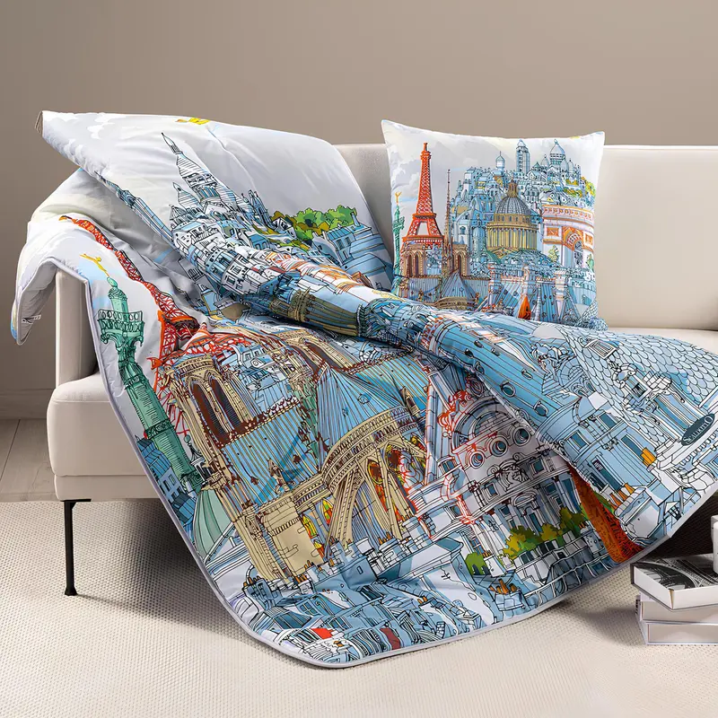Scaldotto Caleffi Paris 130x170 cm in 100% Cotone Smerigliato Imbottito Carlo Stanga Made in Italy