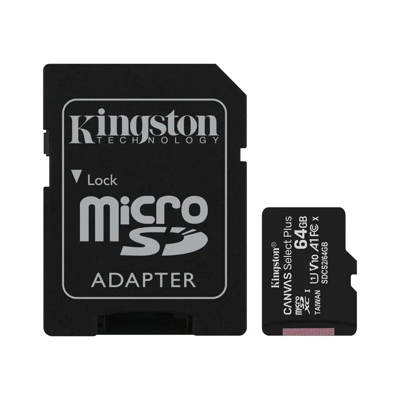 Scheda di memoria microSD 64 GB Kingston con adattatore