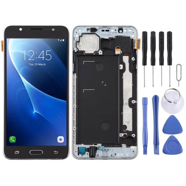 Schermo LCD TFT con digitalizzatore e cornice per Galaxy J7 (2016)