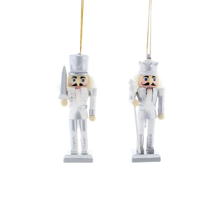 Schiaccianoci Decorativo Natalizio Bianco e Argento da Appendere – Goodwill, 12cm