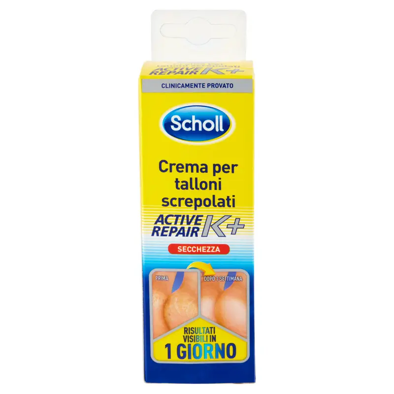 Scholl Active Repair K+ Crema Talloni Screpolati Idratante 60ml Urea e Bisabololo – Soluzione Podologica per Riparazione Cutanea Rapida in 3 Giorni