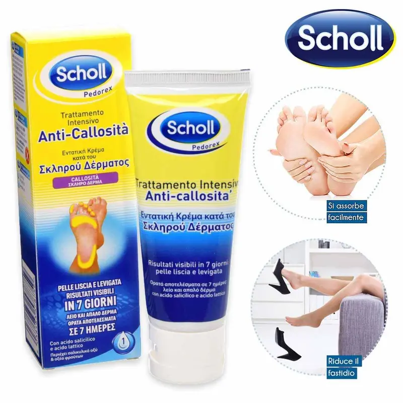 Scholl Trattamento Intensivo Anti-Callosità 75ml Crema Pedorex con Acido Salicilico e Lattico – Soluzione Podologica per Pelle Liscia e Levigata in 7 Giorni