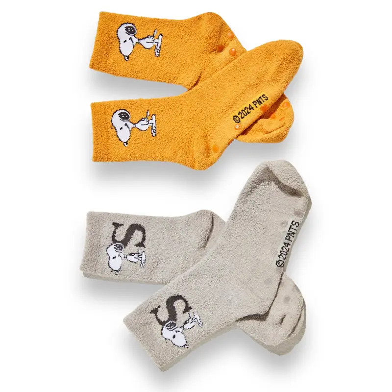 Set 2 Paia Calzini Invernali da Donna di Snoopy Antiscivolo Art. 50076