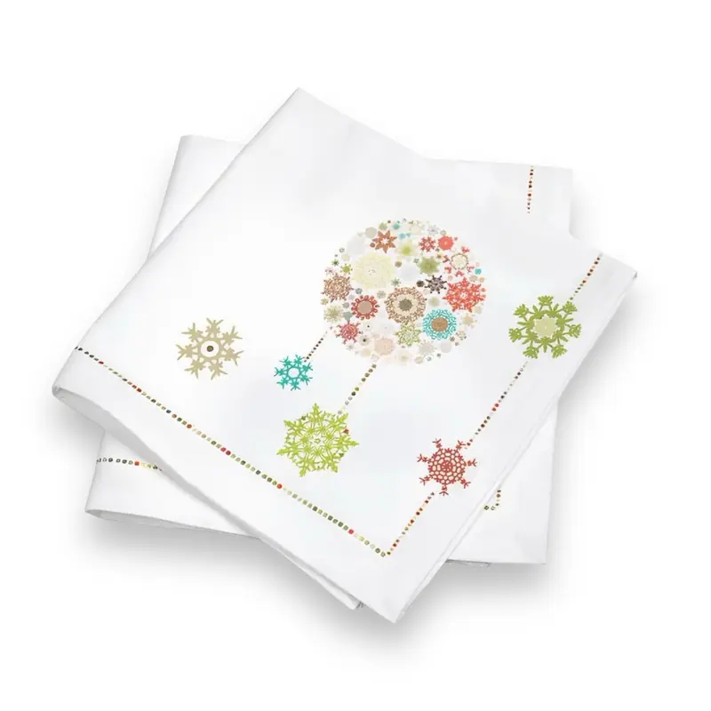 Set 2 Tovaglioli a tema natalizio di Caleffi in cotone 48x48cm