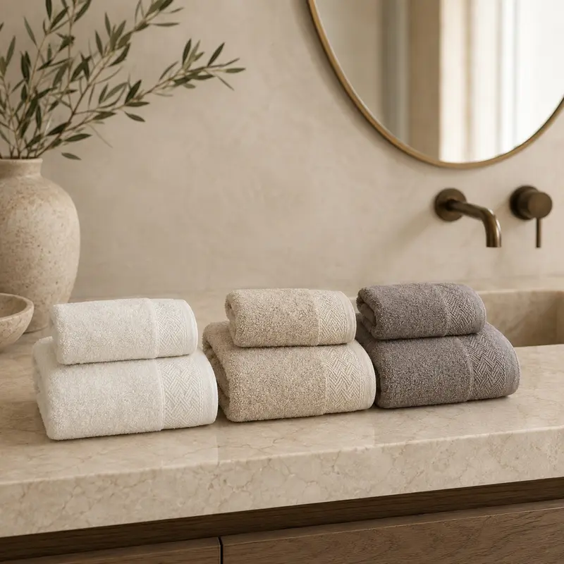 Set 6 Asciugamani Viso e Ospite Rebecca Home Treccia in Cotone 470 g/m²