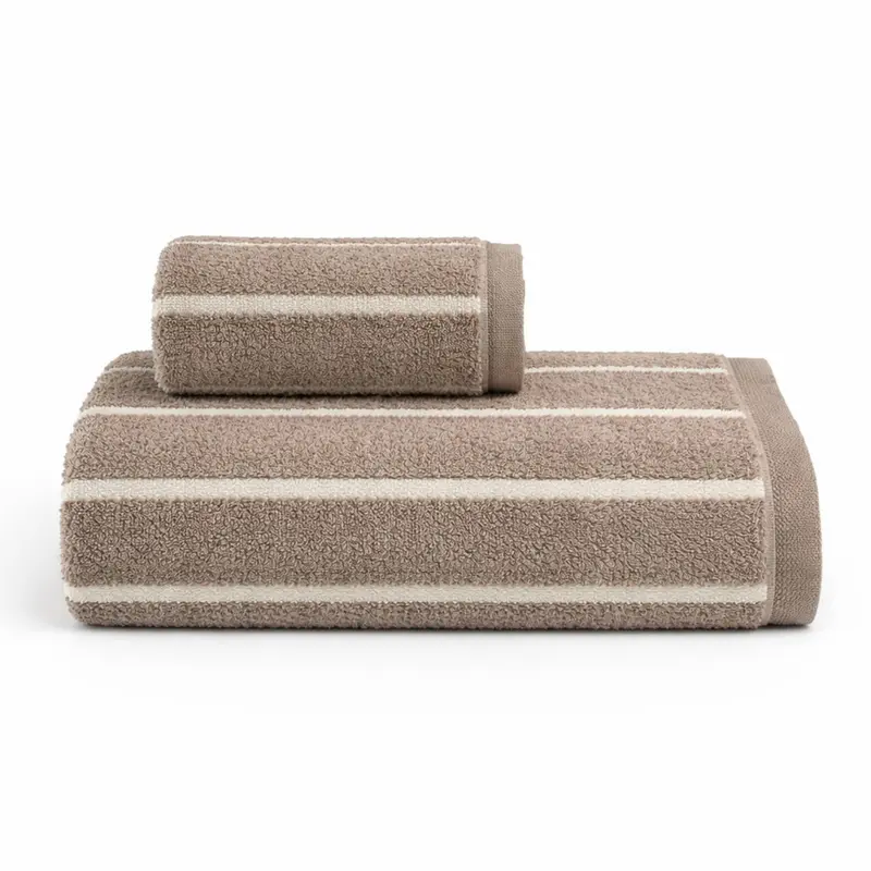 Set Asciugamani 1+1 Galizzi Saint Louis in Cotone Jacquard 550 GSM – Tortora Made in Italy