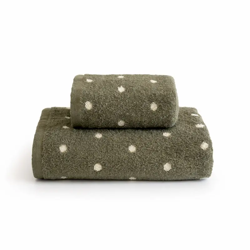 Set Asciugamani 1+1 Galizzi San Diego in Cotone Jacquard 550 GSM – Verde Salvia Made in Italy