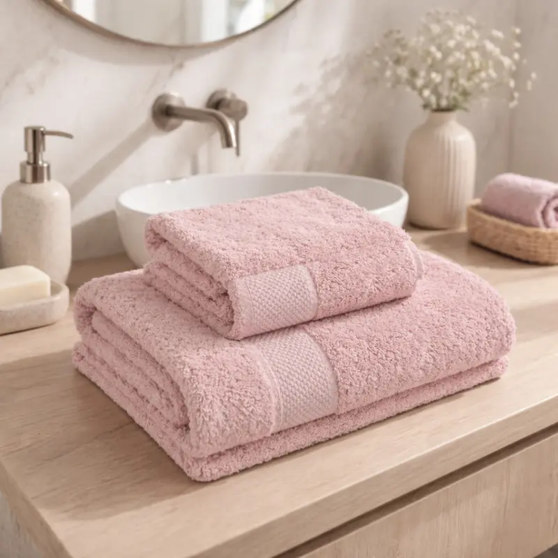 Set Asciugamani 1+1 Viso e Ospite Galizzi Ranger Plus in Cotone 620 GSM Made in Italy – Spugna Alta Assorbenza con Balza Jacquard – Rosa