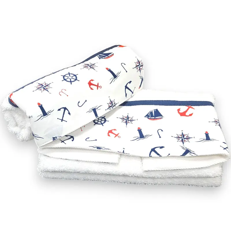 Set asciugamani bagno STILE NAUTICO, modello SEALIFE | 100% cotone